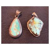 Turquoise Sterling Silver Pendants (Lot of 2)