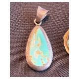 Turquoise Sterling Silver Pendants (Lot of 2)
