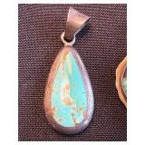 Turquoise Sterling Silver Pendants (Lot of 2)