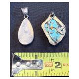 Turquoise Sterling Silver Pendants (Lot of 2)