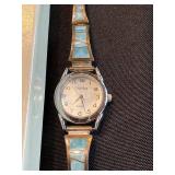 SelectTime Vintage Sterling Silver Turquoise Inlay Watch - Quartz