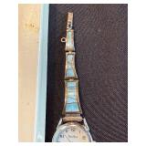 SelectTime Vintage Sterling Silver Turquoise Inlay Watch - Quartz