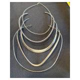 Sterling Silver 925 Bangles & Chains (Lot of 5)