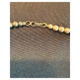 Hematite & Lapis Blue Bead Necklace - 18 in