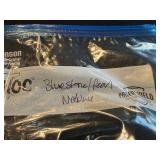 Blue Stone Bead Necklace with Gold-Tone Spacers and Large Center Bead