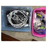 Assorted USB Cables & Chargers - 2 Bins of Cords & Accessories Assorted USB Cables & Chargers - 2 Bins of Cords & Accessories