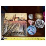 Wiens Farmhouse Landscape Framed Print - 11 inch Square Gold Frame Wiens Farmhouse Landscape Framed Print - 11 inch Square Gold Frame