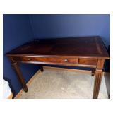 Vintage Writing Desk & Matching Pedestal Cabinet - Dark Wood Finish Vintage Writing Desk & Matching Pedestal Cabinet - Dark Wood Finish