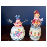 Heartwood Creek by Jim Shore Snowman Figurines - 2-Piece Hand-Painted Ceramic Set Heartwood Creek by Jim Shore Snowman Figurines - 2-Piece Hand-Painted Ceramic Set