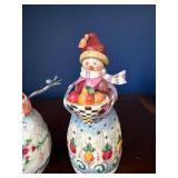 Heartwood Creek by Jim Shore Snowman Figurines - 2-Piece Hand-Painted Ceramic Set Heartwood Creek by Jim Shore Snowman Figurines - 2-Piece Hand-Painted Ceramic Set