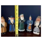 Hand-Carved Wooden Santa Claus Figures (Lot of 5) Hand-Carved Wooden Santa Claus Figures (Lot of 5)