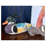 Bear Print & Assorted Holiday Figurines - Santa, Patchwork Duck, Reindeer Bear Print & Assorted Holiday Figurines - Santa, Patchwork Duck, Reindeer