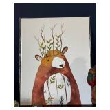 Bear Print & Assorted Holiday Figurines - Santa, Patchwork Duck, Reindeer Bear Print & Assorted Holiday Figurines - Santa, Patchwork Duck, Reindeer