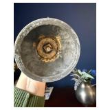 Vintage Ewer-Style Lamp Base with Pink Satin-Glass Vase Vintage Ewer-Style Lamp Base with Pink Satin-Glass Vase