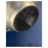 Vintage Ewer-Style Lamp Base with Pink Satin-Glass Vase Vintage Ewer-Style Lamp Base with Pink Satin-Glass Vase