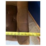 Brown Leather-Look Tufted Armchair - Accent Chair Brown Leather-Look Tufted Armchair - Accent Chair