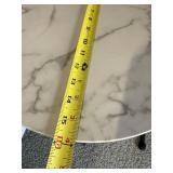 Round Faux Marble Top Side Table - Black Metal Frame, 16 in Dia Round Faux Marble Top Side Table - Black Metal Frame, 16 in Dia