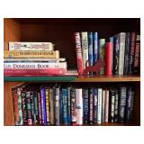 Books - Assorted Mystery & Thriller Collection on Wood Shelf Books - Assorted Mystery & Thriller Collection on Wood Shelf