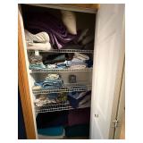 Assorted Bedding in Closet - Blankets, Sheets, Towels & Pillows Assorted Bedding in Closet - Blankets, Sheets, Towels & Pillows