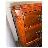 Cherry Finish Dresser - 4-Drawer Chest with Brass Pulls Cherry Finish Dresser - 4-Drawer Chest with Brass Pulls