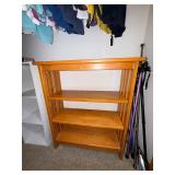 Oak Finish 4-Shelf Bookcase, 35in H x 30in W x 12in D Oak Finish 4-Shelf Bookcase, 35in H x 30in W x 12in D