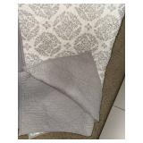 Queen Size Quilts - Gray Damask Pattern & Navy Floral Stripe (Lot of 2) Queen Size Quilts - Gray Damask Pattern & Navy Floral Stripe (Lot of 2)