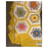Queen Patchwork Comforter & Yellow Quilt (Lot of 2) Queen Patchwork Comforter & Yellow Quilt (Lot of 2)