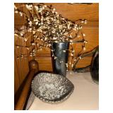 Hammered Metal Bowl & 3 Glass Vases & Tissue Box (5-Piece Decor Set) Hammered Metal Bowl & 3 Glass Vases & Tissue Box (5-Piece Decor Set)