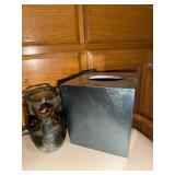 Hammered Metal Bowl & 3 Glass Vases & Tissue Box (5-Piece Decor Set) Hammered Metal Bowl & 3 Glass Vases & Tissue Box (5-Piece Decor Set)