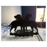 Metal Dog Bookends - Silhouette Pair, Black Steel Desk Decor Metal Dog Bookends - Silhouette Pair, Black Steel Desk Decor