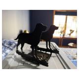 Metal Dog Bookends - Silhouette Pair, Black Steel Desk Decor Metal Dog Bookends - Silhouette Pair, Black Steel Desk Decor