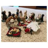 Assorted Christmas Dog Ornaments - Resin Dog Figurines With Santa Assorted Christmas Dog Ornaments - Resin Dog Figurines With Santa