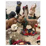 Assorted Christmas Dog Ornaments - Resin Dog Figurines With Santa Assorted Christmas Dog Ornaments - Resin Dog Figurines With Santa