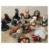 Assorted Christmas Dog Ornaments - Resin Dog Figurines With Santa Assorted Christmas Dog Ornaments - Resin Dog Figurines With Santa