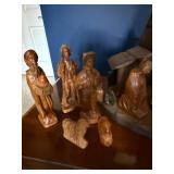 Wooden Nativity Scene 12-Piece Hand-Carved Figures with Stable & Angel Wooden Nativity Scene 12-Piece Hand-Carved Figures with Stable & Angel