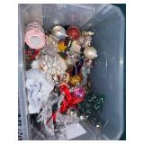 Assorted Christmas Ornaments in Clear Tote - Balls, Snowflakes, Stars & Ribbons Assorted Christmas Ornaments in Clear Tote - Balls, Snowflakes, Stars & Ribbons