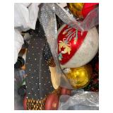 Assorted Christmas Ornaments in Clear Tote - Balls, Snowflakes, Stars & Ribbons Assorted Christmas Ornaments in Clear Tote - Balls, Snowflakes, Stars & Ribbons
