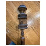 Antique Wooden Sewing Clamp with Original Pin Cushion Antique Wooden Sewing Clamp with Original Pin Cushion