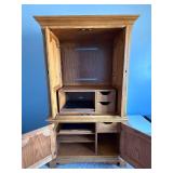 Oak Armoire Cabinet - 2-Piece, Upper & Lower Doors, Paneled Oak Armoire Cabinet - 2-Piece, Upper & Lower Doors, Paneled