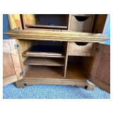 Oak Armoire Cabinet - 2-Piece, Upper & Lower Doors, Paneled Oak Armoire Cabinet - 2-Piece, Upper & Lower Doors, Paneled