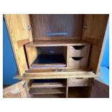 Oak Armoire Cabinet - 2-Piece, Upper & Lower Doors, Paneled Oak Armoire Cabinet - 2-Piece, Upper & Lower Doors, Paneled