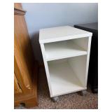 White 2-Shelf Mobile Storage Cart on Casters White 2-Shelf Mobile Storage Cart on Casters