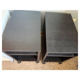 End Tables - Black Wood on Casters (Pair) End Tables - Black Wood on Casters (Pair)