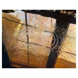 Nickel Silver Oval Tray with Ornate Rim and Dual Handles Nickel Silver Oval Tray with Ornate Rim and Dual Handles