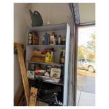Garage Tools & Garden Equipment - Shovels, Rakes, Brooms, Propane Tank, Shelving Unit