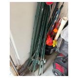 Green Metal Fence Posts Bundle with Reflectors, Flags & PVC Pipe