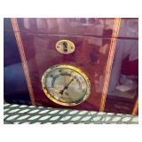 Burl Wood Cigar Humidor with Glass Top, Hygrometer, Lock