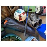 Assorted Outdoor Gear Bundle: Boots, Coleman Cooler, Gas Cylinders