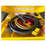 Yellow Car Emergency Kit Box - Jumper Cables & Tire Inflator