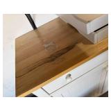 Beadboard Base Cabinet with Butcher Block Top - White